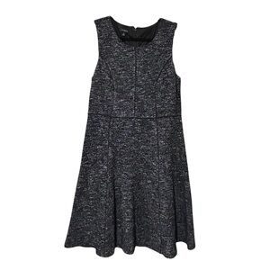 Talbots Black & White Sleeveless Tweed A-Line Dress Lined Size 10